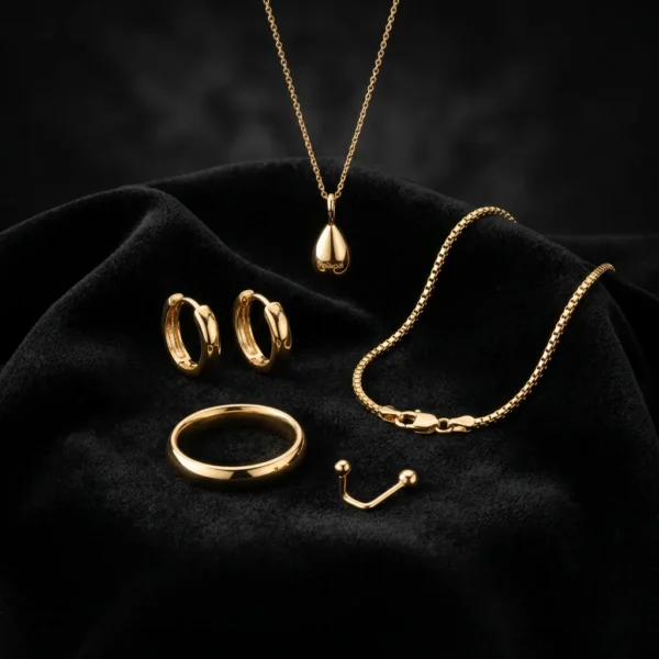 Gold Accessory Reward — Ring · Earring · Necklace · Brow Stud · Bracelet — YSNNOIR accessory reward, dark luxury black-gold accessory styling
