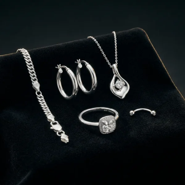 Silver Accessory Reward — Ring · Earring · Necklace · Brow Stud · Bracelet — YSNNOIR accessory reward, dark luxury black-gold accessory styling